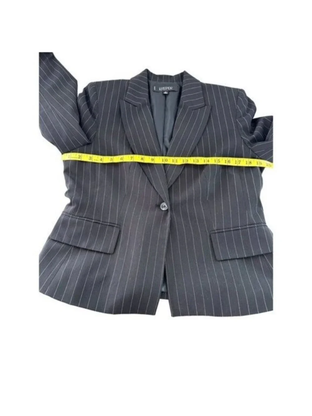 Kasper Petite 2-Piece Skirt Suit - Black & Pink Stripe with Lace Size 12P